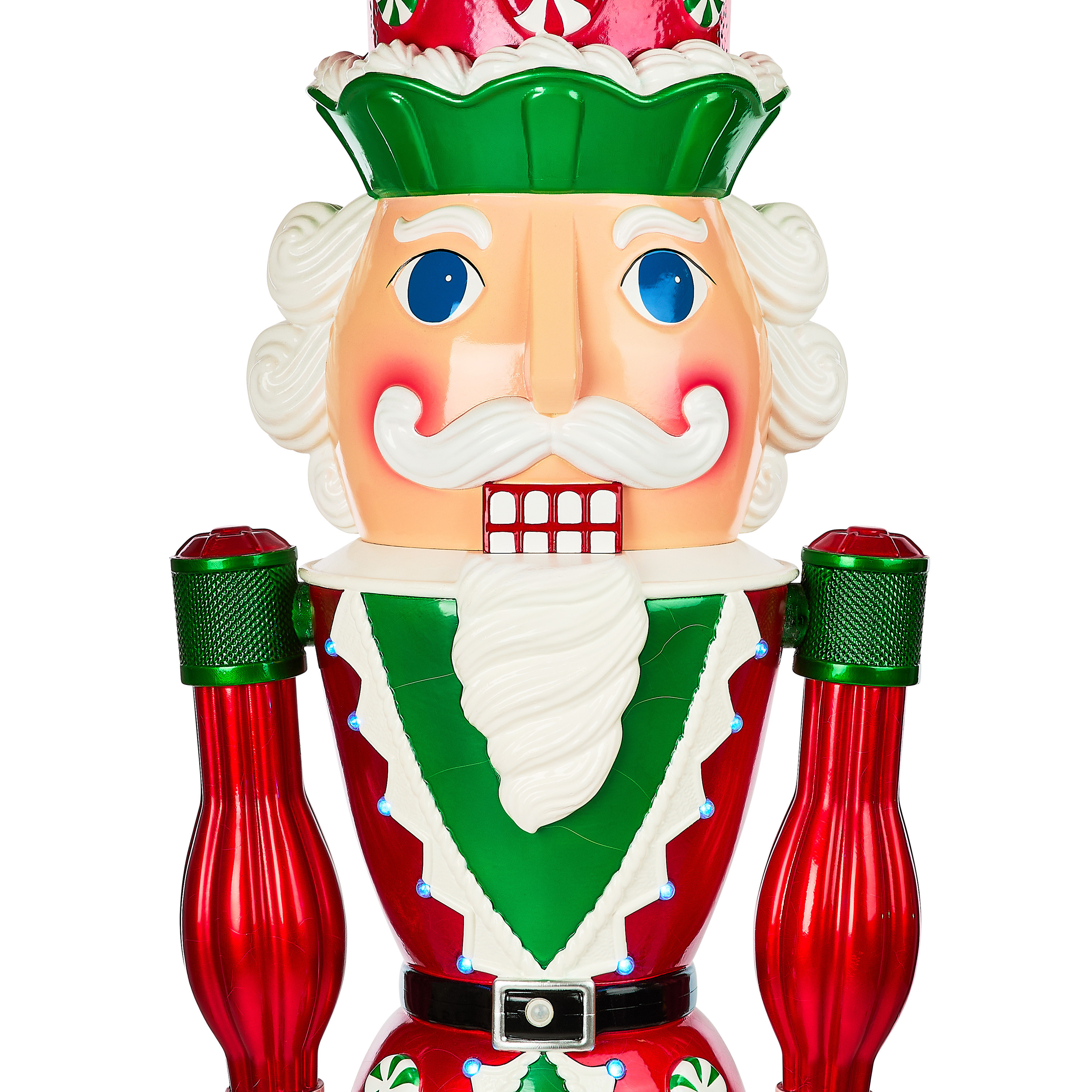 Peppermint Nutcracker with Music and LED Illumination, 72 in, 6 ft, by Holiday Time | Walmart (US)