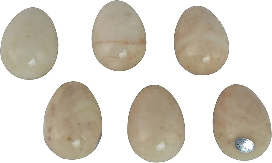 Solid Alabaster Egg 6pc Decorative Beige Egg 6 pc Set from Italy | Amazon (US)