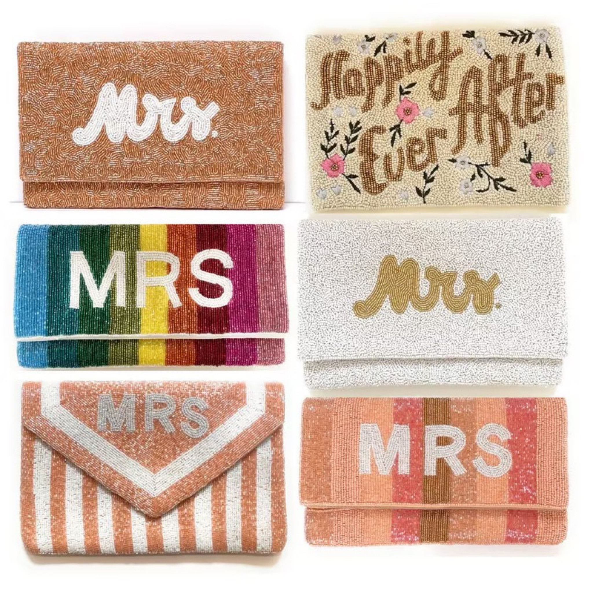 Mrs. Beaded Clutch bags for your soon to be Mrs. in your life. 

These are just entirely way too cute not to purchase. 

#mrs #futuremrs #weddinggiftideas #gifts #bridalgifts #bridalshower #wedding #bachparty #bachelorette #accessories #clutch #purse #eveningbag #smallpurse #etsy #shopsmall

#LTKstyletip #LTKitbag #LTKwedding