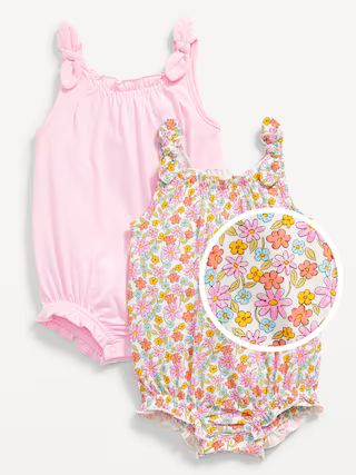 Sleeveless Tie-Bow One-Piece Romper 2-Pack for Baby | Old Navy (US)