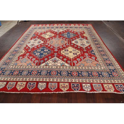 One-of-a-Kind Gaud Hand-Knotted 7'11" x 9'8" Round Wool Area Rug in Red | Wayfair North America