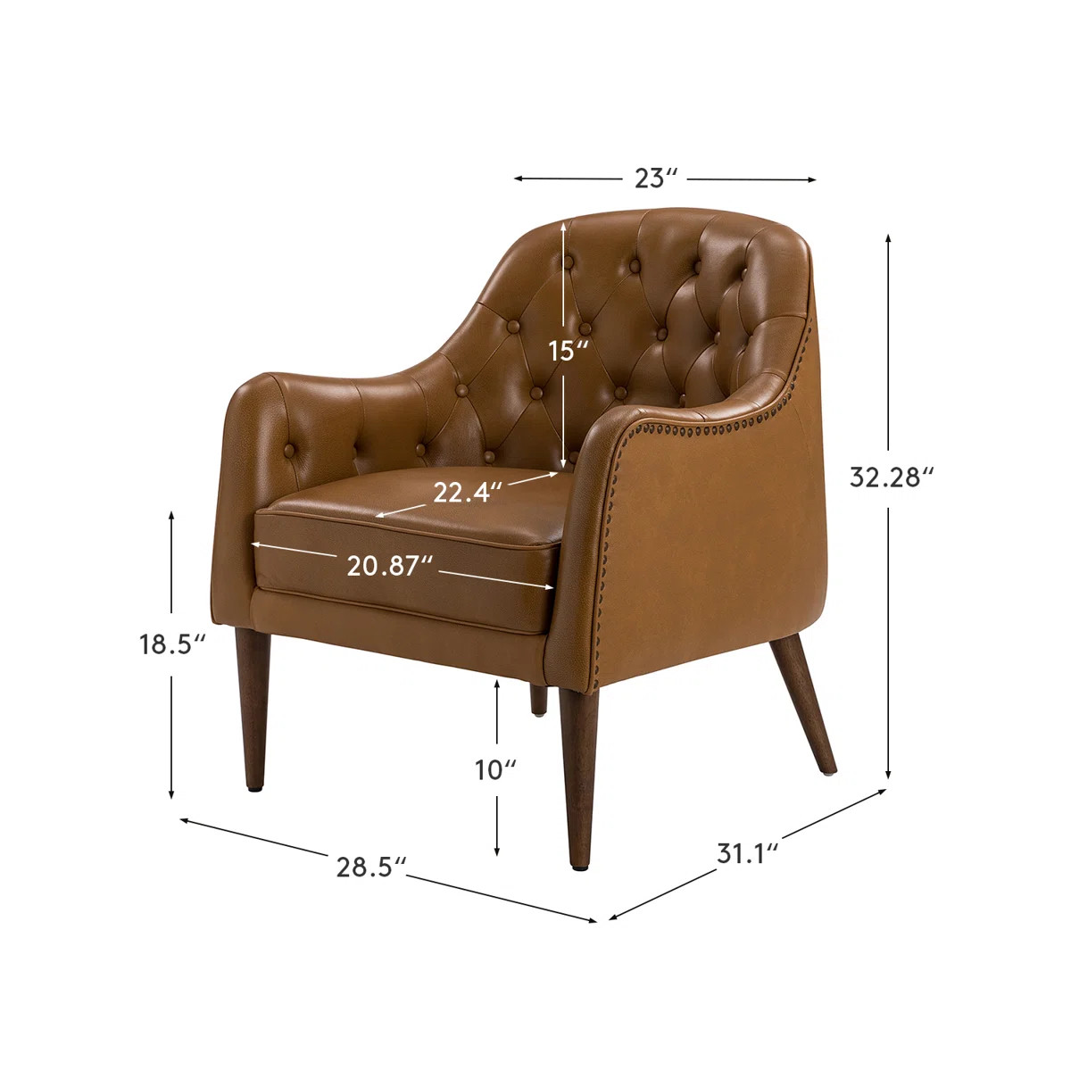 Rhinehart 28.5" Wide Genuine Leather Barrel Chair | Wayfair North America