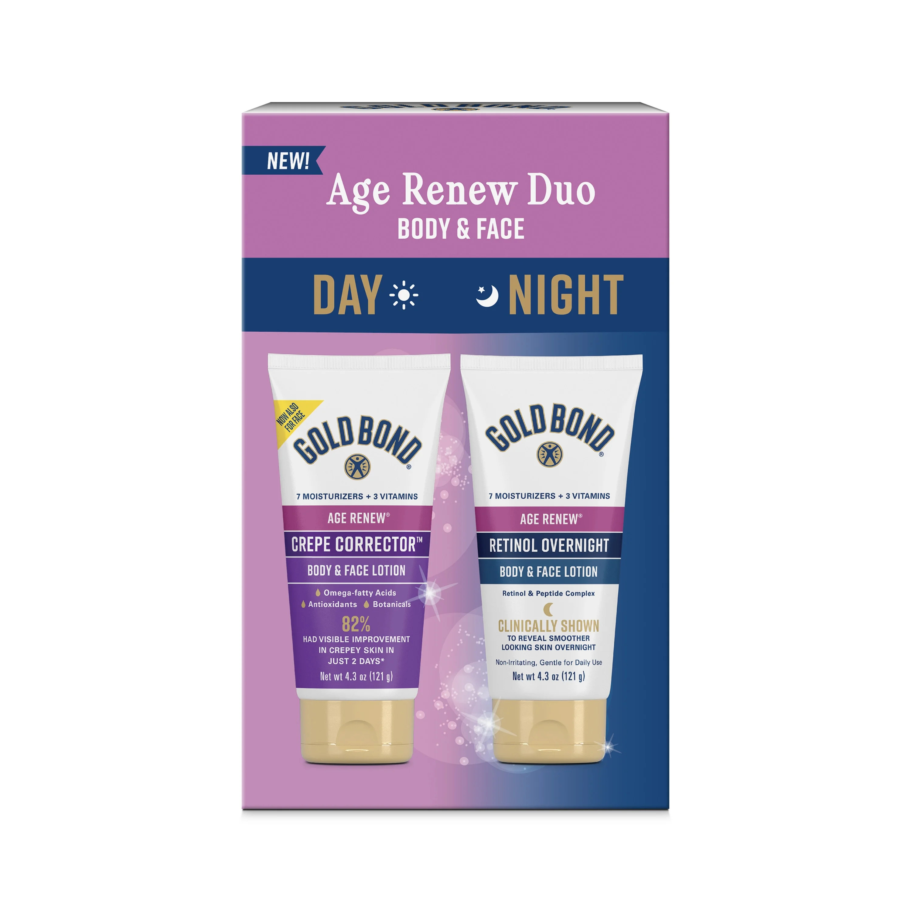 Gold Bond Age Renew Day & Night Lotion Set for Body & Face, 8.6 oz. | Walmart (US)