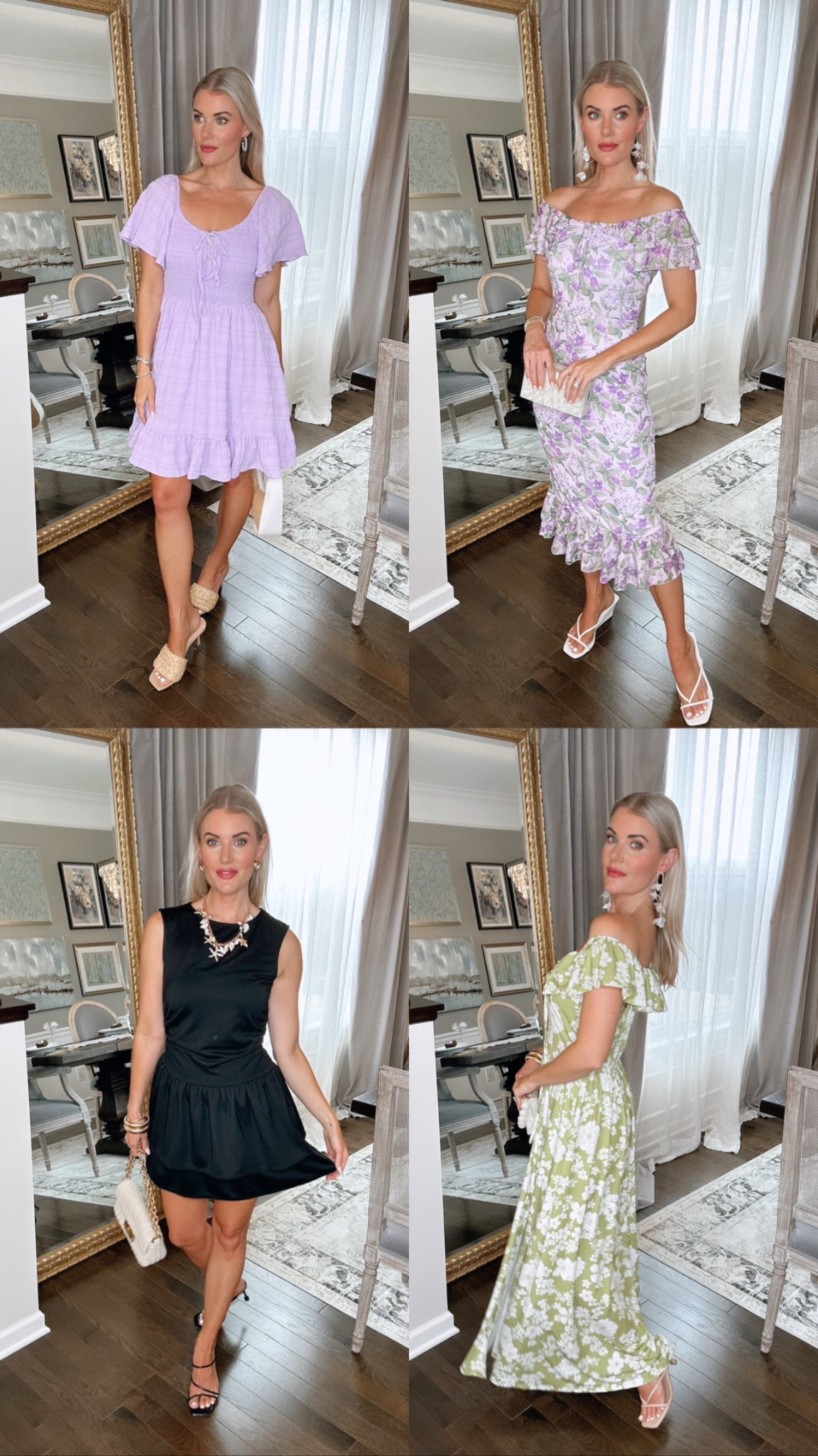 Spring fashion, spring dresses under $50! Wearing a small in all (run large) #amazonfashion 

Discount codes:


Sleeveless, ruched, ruffle hem mini dress - 35% off with code: JNLAL58H until 4/26
Short Sleeve Off Shoulder Tie Front Smocked Babydoll Dress - 40% off with code: TBI52ZOF until 4/27


#LTKSeasonal #LTKFindsUnder50 #LTKWedding