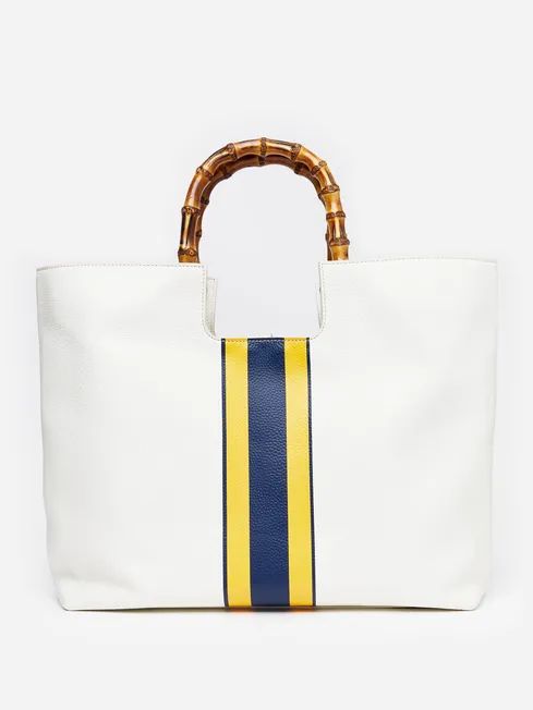 Laurana Leather Top Handle Tote in Stripe | J.McLaughlin