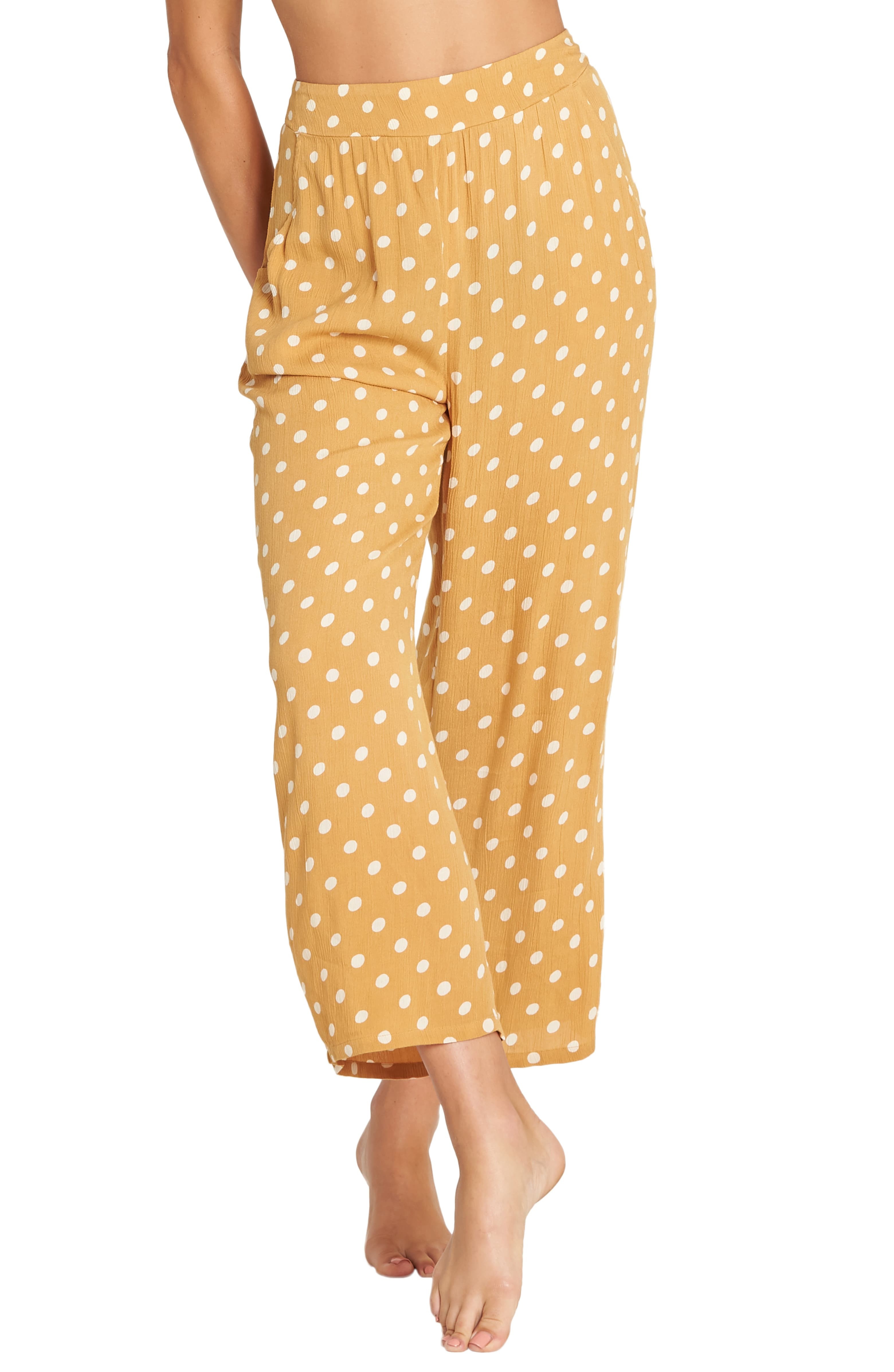 Cut Through Print Wide Leg Crop Pants | Nordstrom