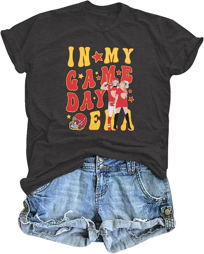 Women in My Game Day Era Shirt Team Fan Tshirt Cute Sunday Football Graphic Tee Football Lover Gi... | Amazon (US)