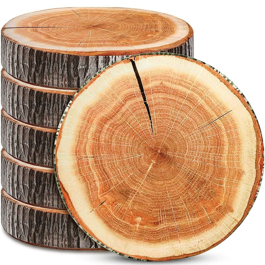 Unittype 6 Pcs Round Throw Pillow Wood Decorative Soft Circle Seating Tree Stump Pillow Floor Cus... | Amazon (US)
