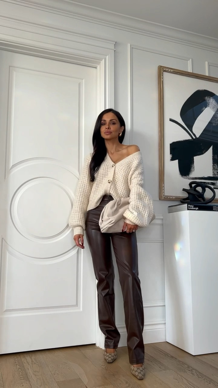 Abercrombie fall outfit
Abercrombie waffle cardigan 
Abercrombie faux leather brown pants 

#LTKFindsUnder50 #LTKSeasonal #LTKFindsUnder100