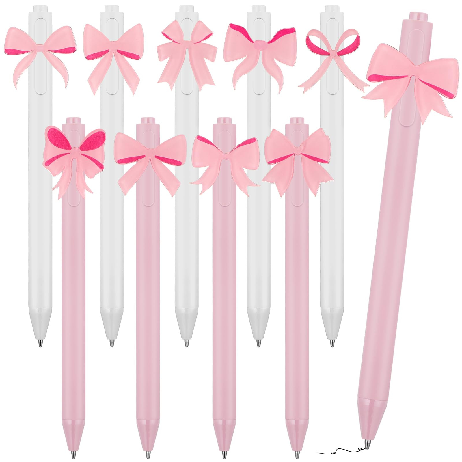 Geyoga 10 Pcs Pink Bow Coquette Y2k Aesthetic Gifts Pink Bow Pens Bulk Coquette Stuff White Pens ... | Amazon (US)