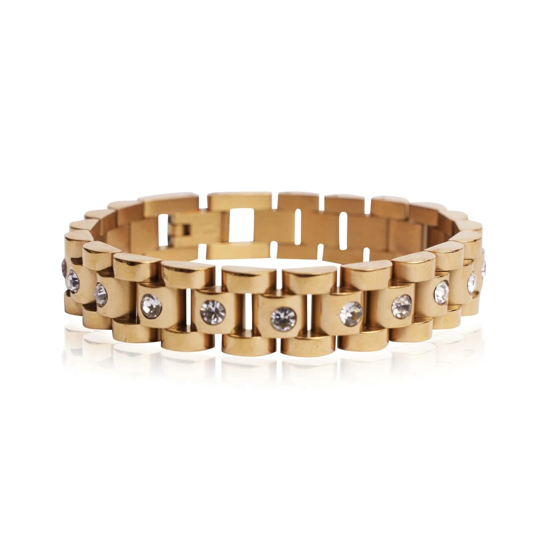 Colleen Gold Band Bracelet | Pink Lily