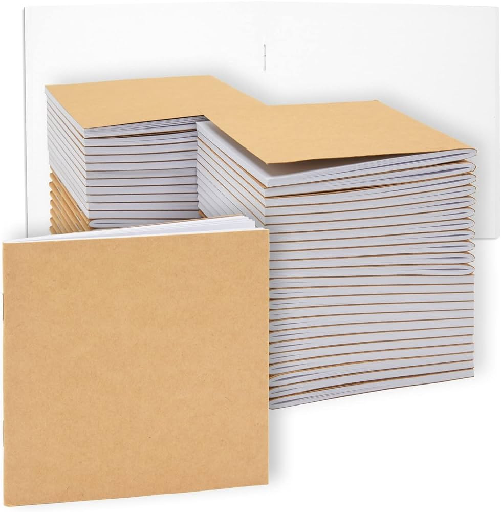 48 Pack Mini Blank Books for Kids - Bulk Sketchbooks, Kraft Paper Notebooks for Classroom, Party ... | Amazon (US)