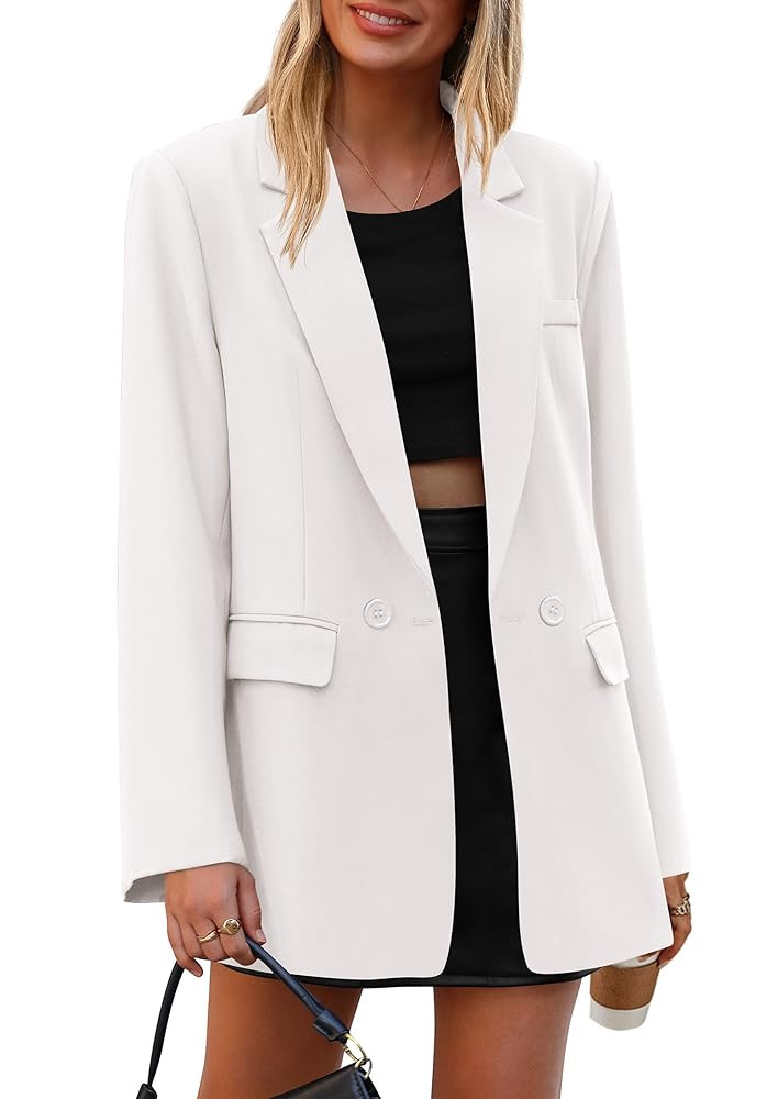 PRETTYGARDEN Fall 2025 Blazers for Women Business Casual Long Sleeve Lapel Pockets Dressy Suit Ja... | Amazon (US)