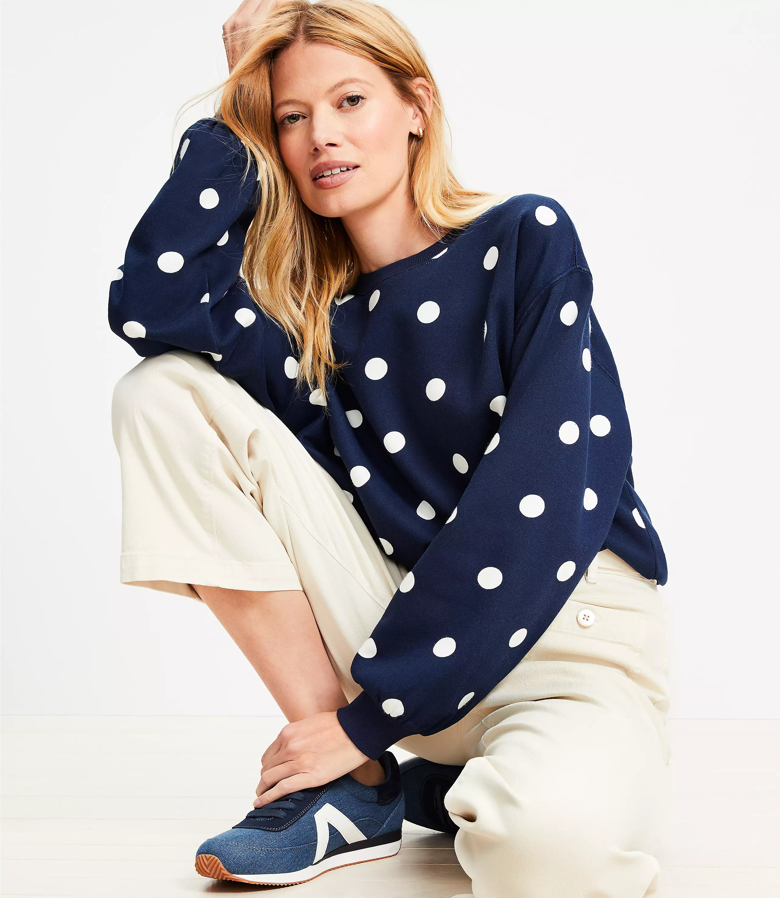 Dotted Terry Sweatshirt | LOFT