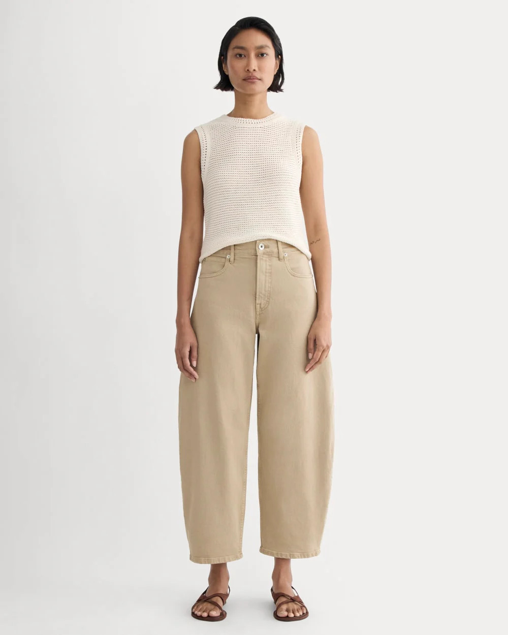 Everlane Way-High� Curve Jean | 27" Inseam In Garment-Dyed Tan, Size 30 | Everlane