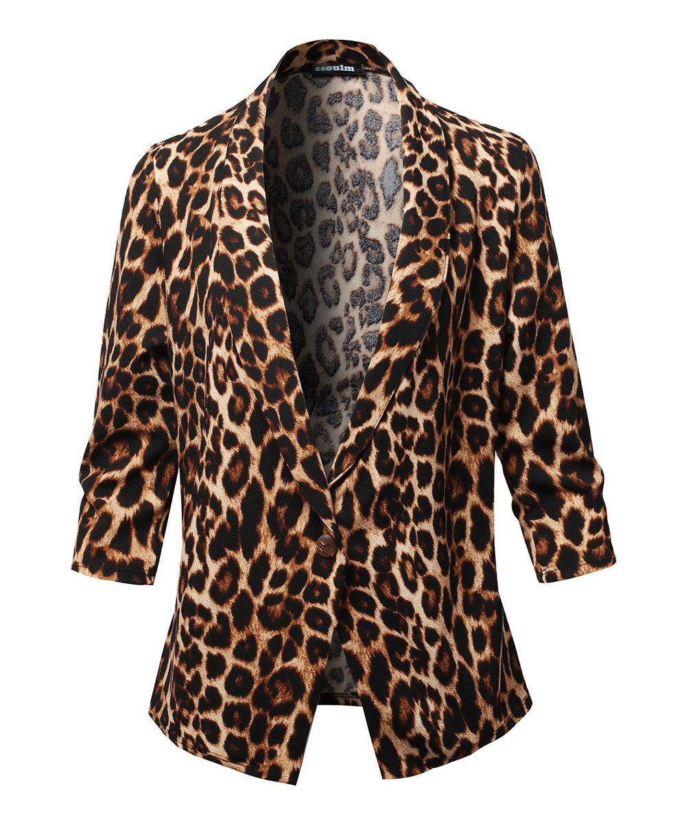 Leopard One-Button Slouchy-Fit Blazer - Women & Plus | Zulily