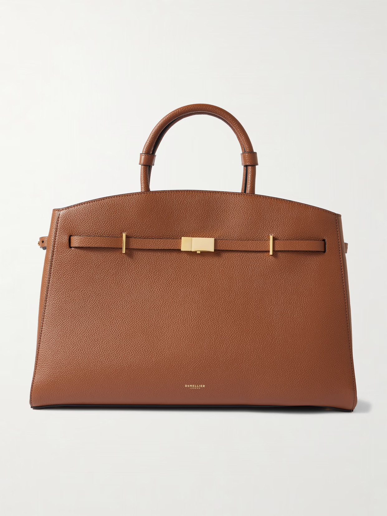 DeMellier - The Hudson Textured-leather Tote - Brown | NET-A-PORTER (US)