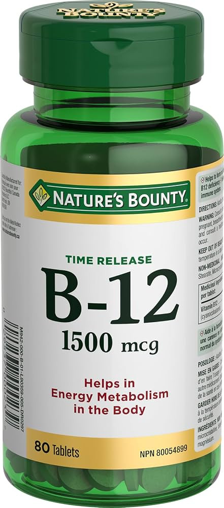 Nature's Bounty Time Release Vitamin B-12 Tablet, 1500 mcg | Amazon (CA)