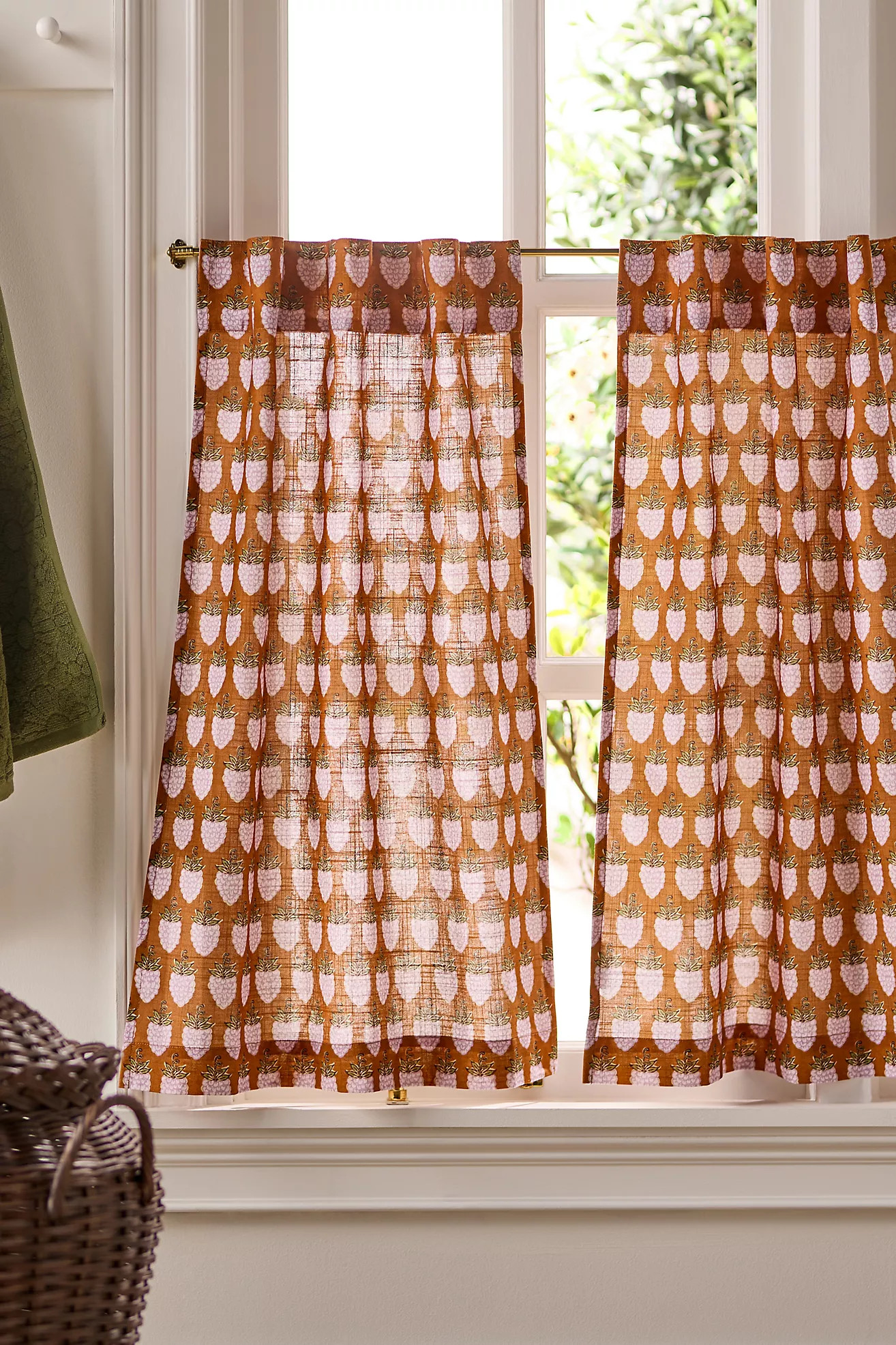 Whitney Printed Berries Cafe Curtain, Set of 2 | Anthropologie (US)