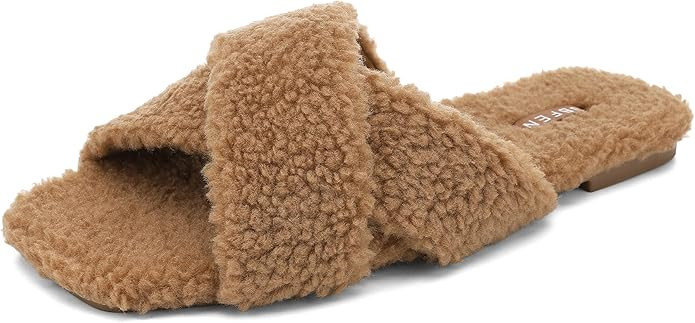 UBFEN Womens Cross Band Slippers Open Toe Comfortable House Slipper for Indoor and Outdoor | Amazon (US)