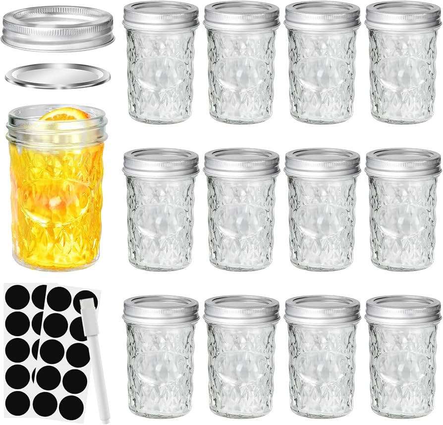 Mini Glass Jars,Canning Jars,6 oz Mason Jars With Lids,Small Glass Jars Ideal for Food Storage, J... | Amazon (US)