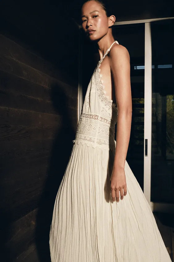 ZW COLLECTION LACE MIDI DRESS | Zara US