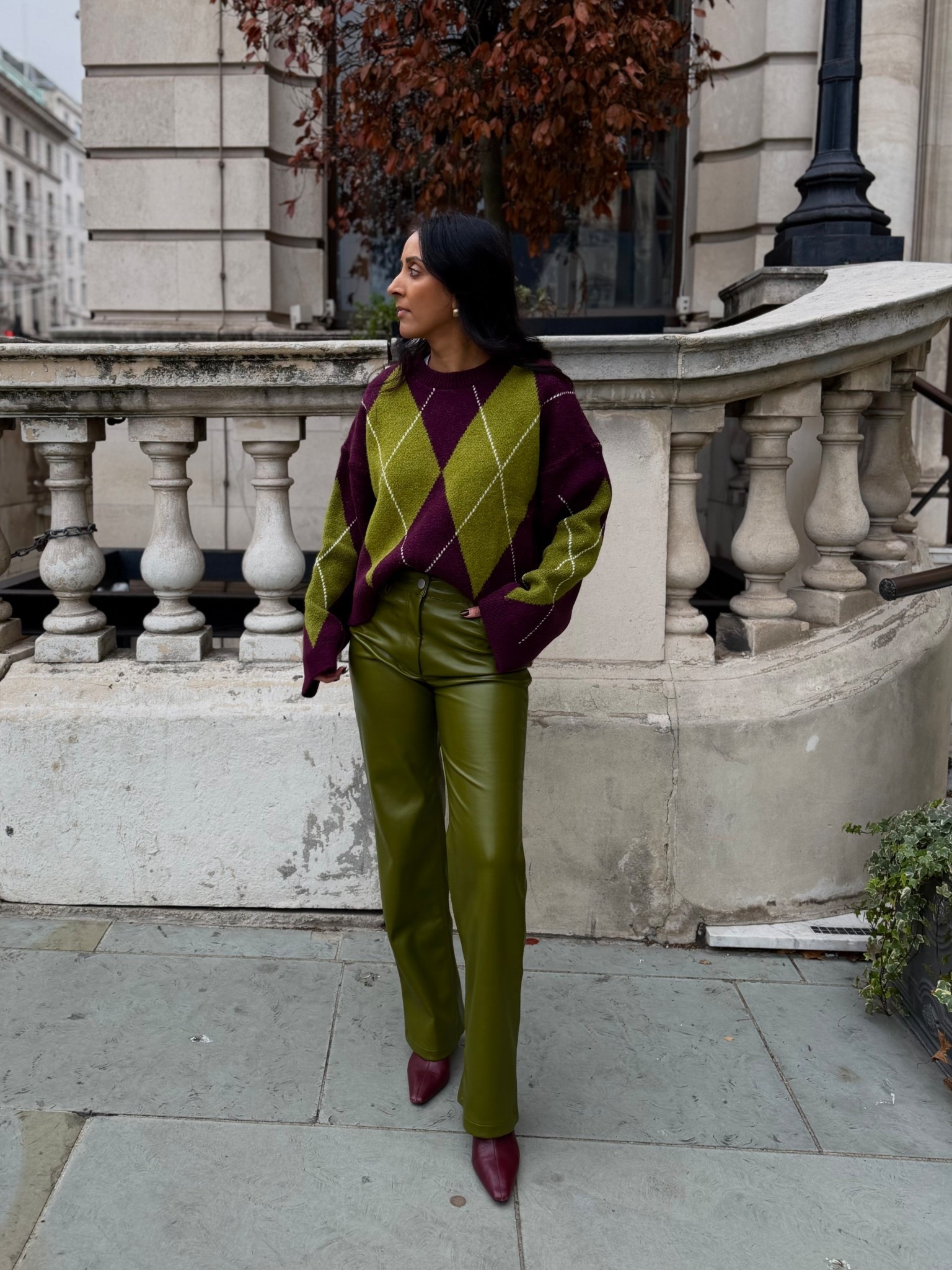 Argyle and colour, loving wearing the olive green and burgundy together 🫒🍇

#LTKfestive #LTKwinter #LTKstyletip