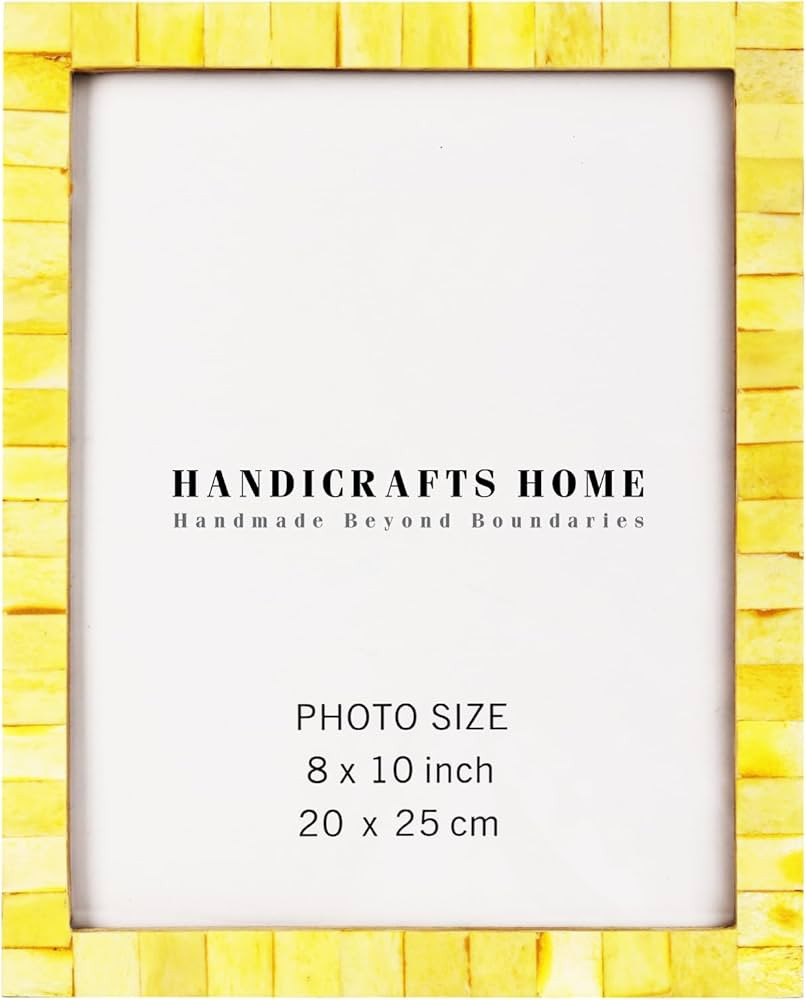 Handicrafts Home Decorative Picture Frame Wooden Photo Frame and Collage (Yellow, 8x10) | Amazon (US)