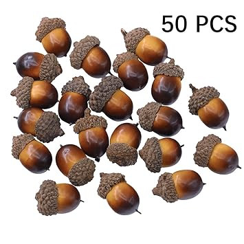 Supla 50 Pcs Artificial Small Acorn Fake Acorn Brown Artificial Acorn Fall Decor Fake Fruit Rusti... | Amazon (US)