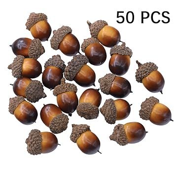Supla 50 Pcs Artificial Small Acorn Fake Acorn Brown Artificial Acorn Fall Decor Fake Fruit Rusti... | Amazon (US)