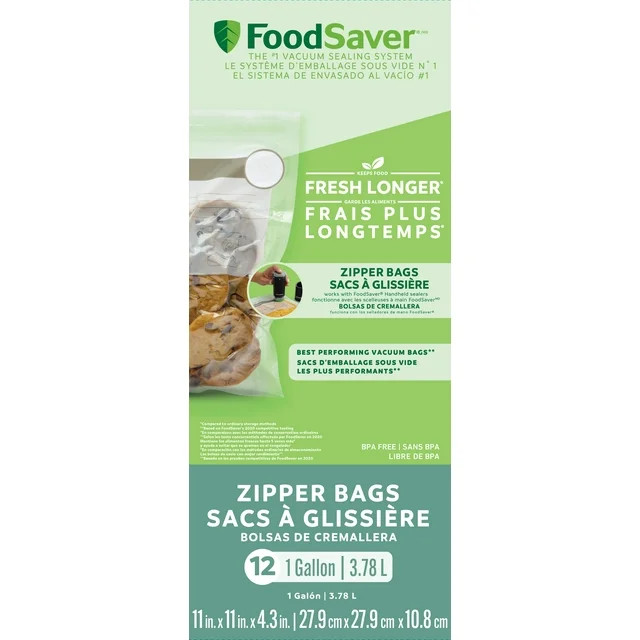FoodSaver FreshSaver 1 Gallon Zipper Bags 12pk | Walmart (US)