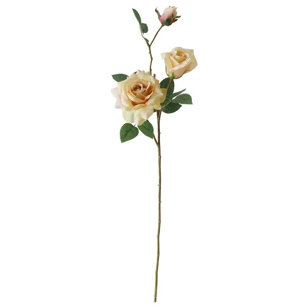 Mainstays Artificial 3 Heads Rose Spray Long Stem, Solid, Cream, 29.5" - Walmart.com | Walmart (US)
