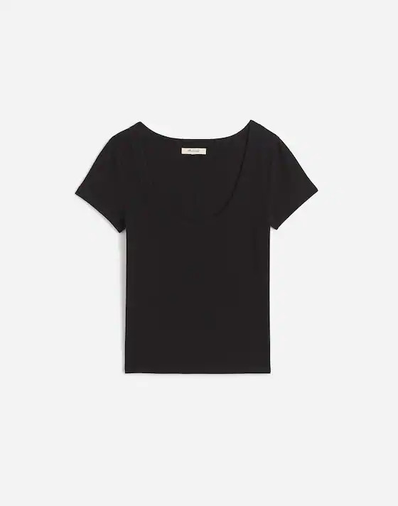 (Re)generative Cotton Ribbed Scoopneck Tee | Madewell | Madewell