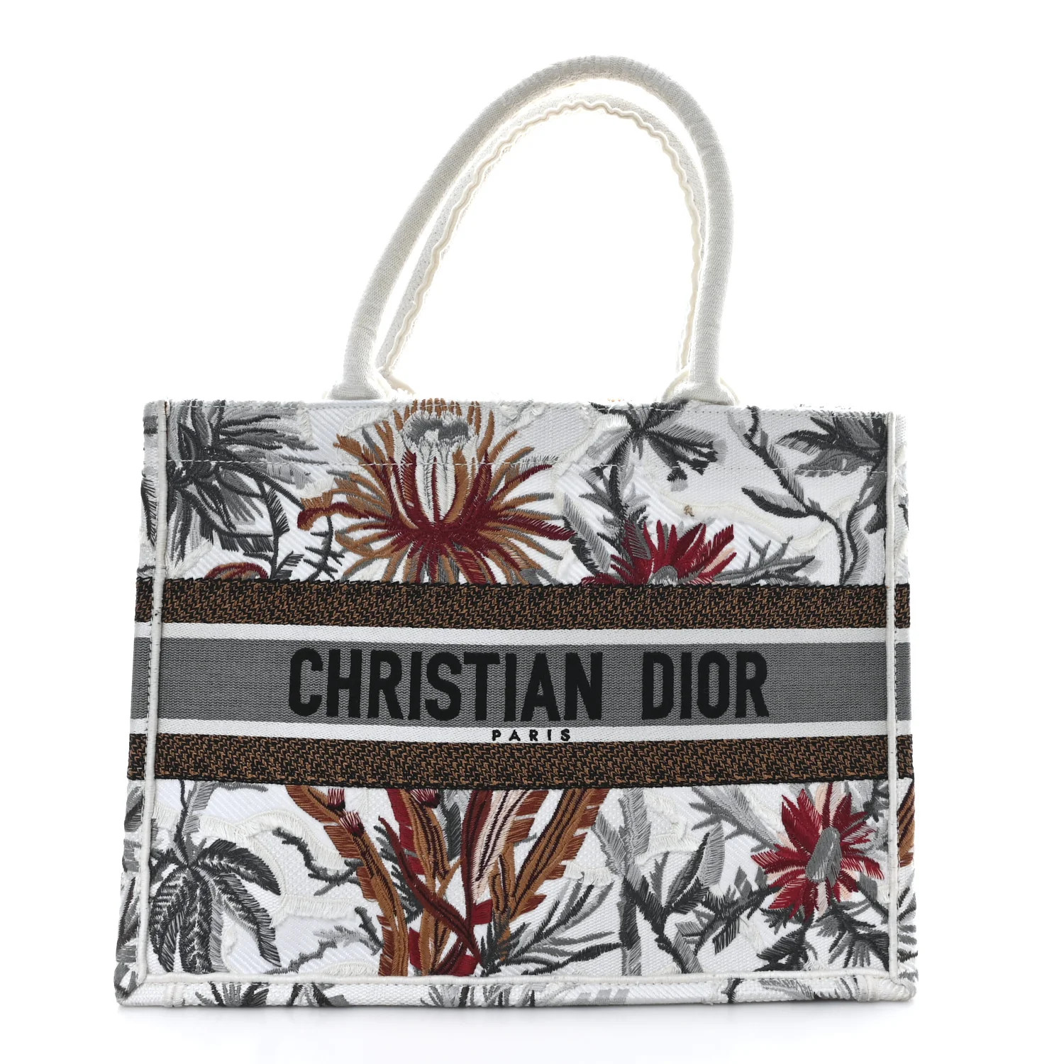 Christian Dior Canvas Jardin Botanique Embroidered Medium Book Tote Multicolor 1760222 | FASHIONPHILE (US)