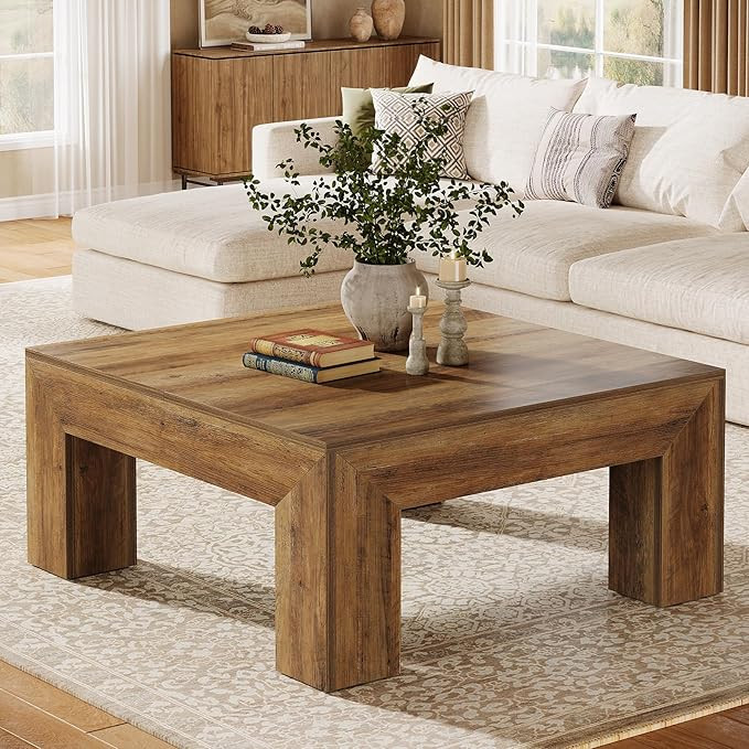 Tribesigns 39.4-Inch Square Coffee Table for Living Room, Farmhouse All MDF Accent Center Cocktai... | Amazon (CA)