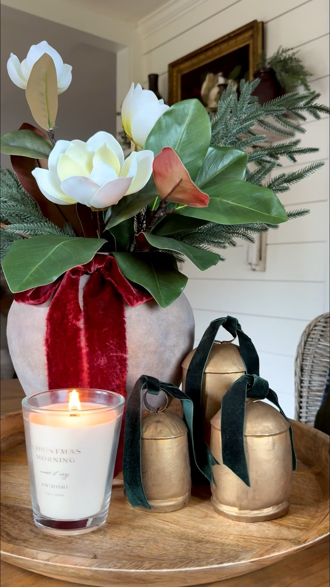 ✨ How to Build an Effortlessly Designer, Old-World Christmas Centerpiece ✨
Start with any tray as your base, then anchor the look with an old-world inspired pottery piece—that beautiful patina brings instant charm. Build your foundation with greenery stems, letting them spill naturally for that lush Christmas feel.
From there, choose your vibe:
• Red or white berries for a classic holiday pop
• Magnolia stems for an elegant touch
• Red roses for a rich, romantic Christmas moment
Sometimes I love adding a simple bow around the vase, then filling the tray with a few accents—candles, bells, marble trees, a deer statue, or anything you already have that feels festive and collected. Mix textures, play with scale, and let it feel natural and storied. ✨🎄
Holiday Decor Disclaimer:
This time of year, decor sells out fast. I’ve linked similar options where needed—thank you for understanding! You can also favorite items on LTK to get notified of restocks.

#LTKHome #LTKHoliday