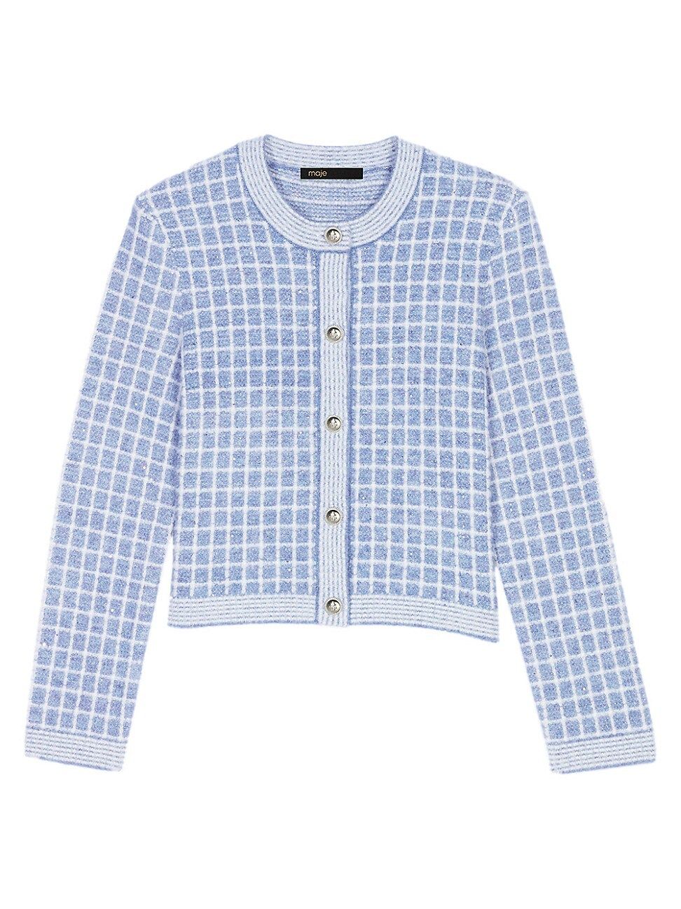 Women's Checked Cardigan - Blue - Size Small | Saks Fifth Avenue