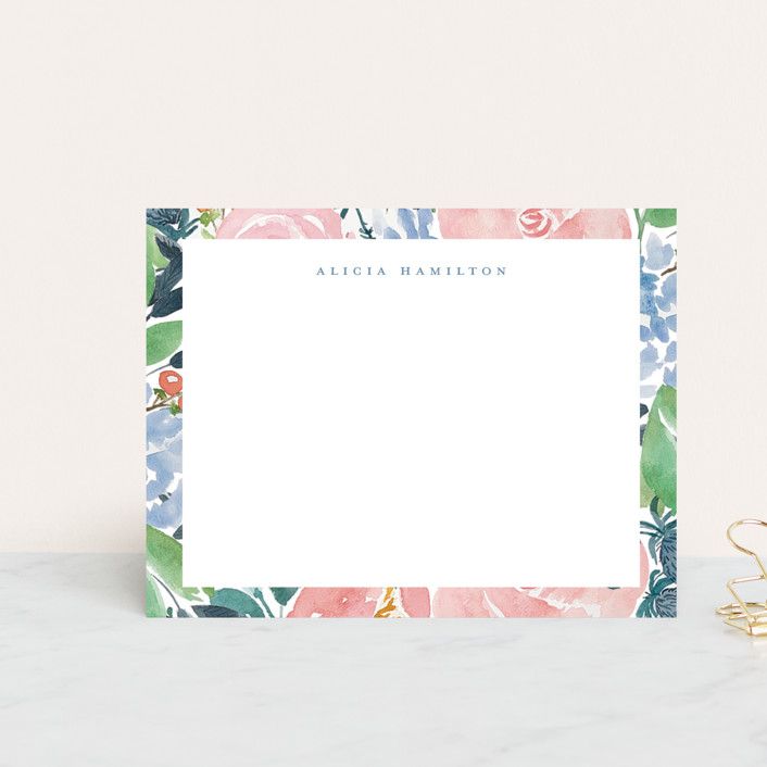 "In the Garden" - Customizable Personalized Stationery in Red by Elizabeth Bishop. | Minted