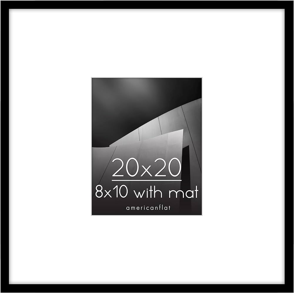Americanflat 20x20 Picture Frame in Black - Use as 8x10 Picture Frame with Mat or 20x20 Frame Wit... | Amazon (US)