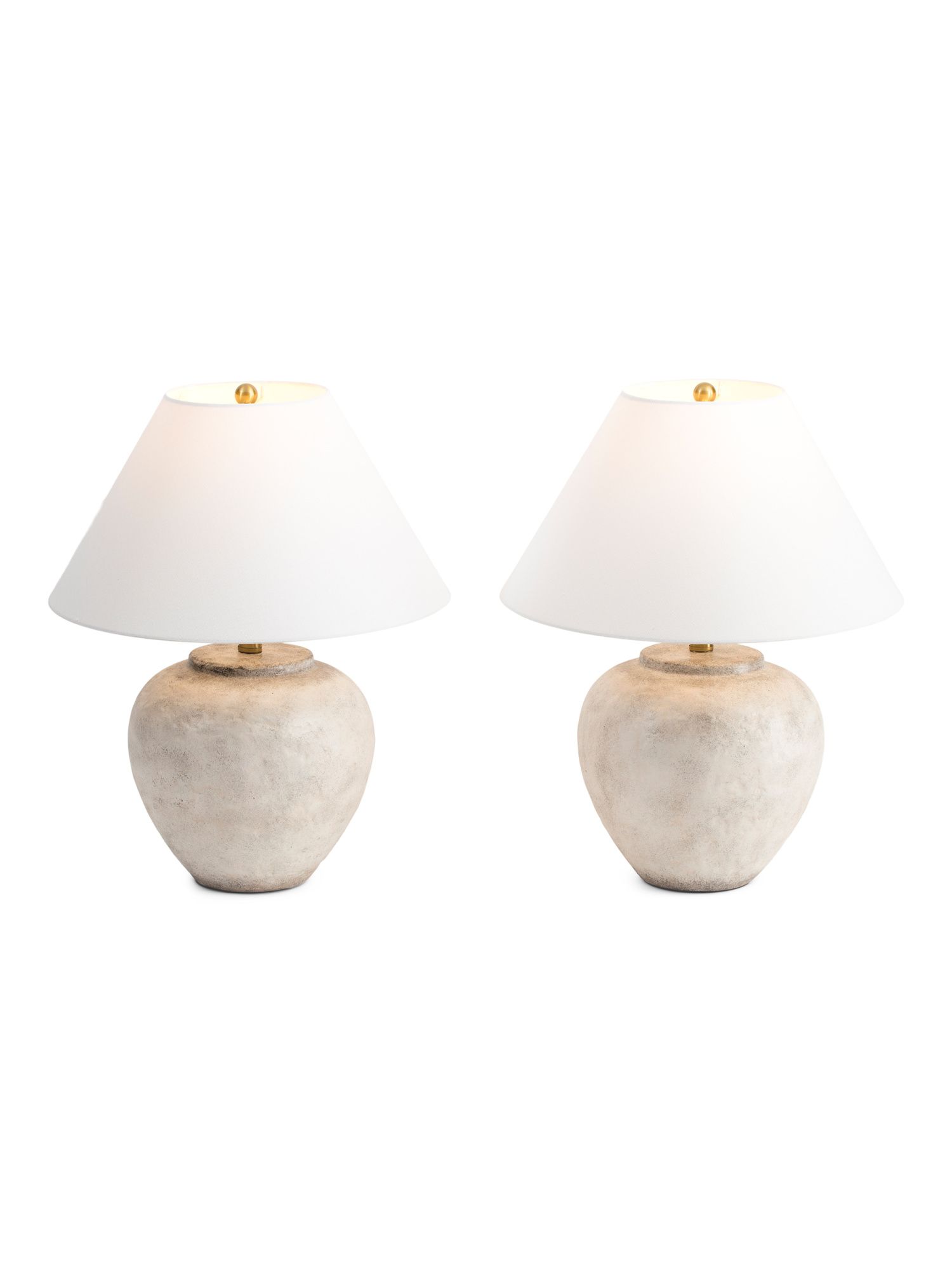 Set Of 2 Cement Look Pot Table Lamps | TJ Maxx