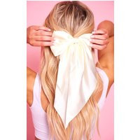 Cream Hair Clip Oversized Bow | PrettyLittleThing US