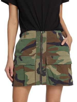Re/done Upcycled Camouflage Cargo Miniskirt on SALE | Saks OFF 5TH | Saks Fifth Avenue OFF 5TH