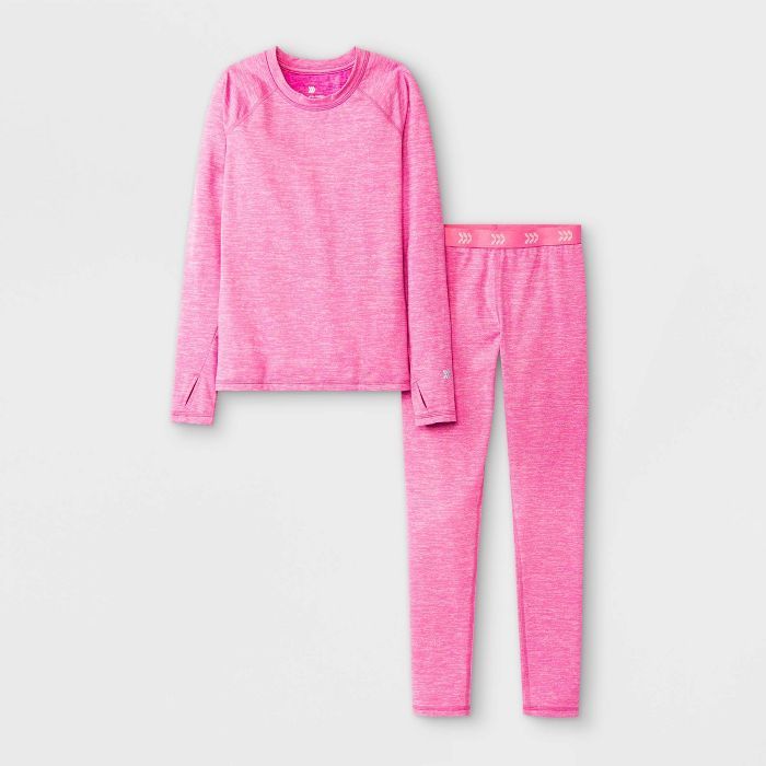 Girls' 2pk Thermal Set Underwear - All in Motion™ Pink | Target