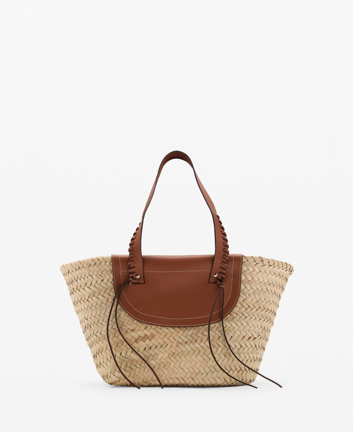 Mango Women's Natural Fiber Basket Bag - Leather | Macy's