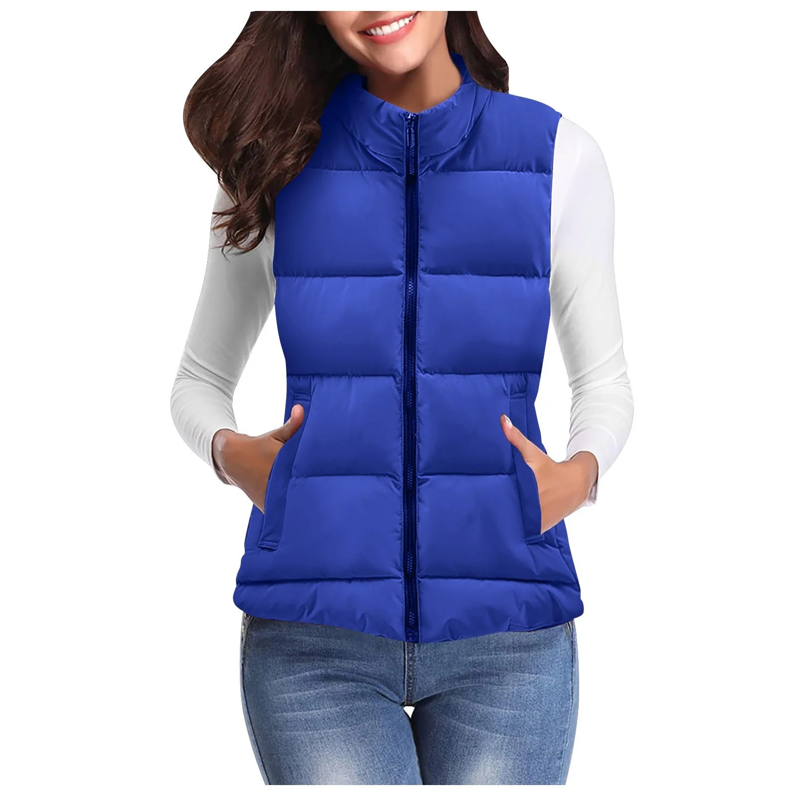Baberdicy Puffer Vest Women's Winter Warm Vest Outerwear Thick Padded Sleeveless Casual Vest Girl... | Walmart (CA)