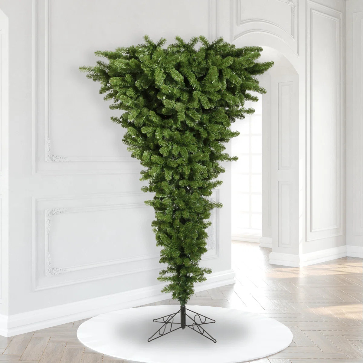 The Holiday Aisle® Unside Down Green Artificial Christmas Tree with Stand & Reviews | Wayfair | Wayfair North America