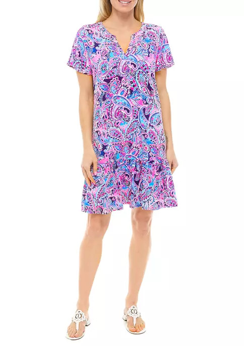 Short Sleeve Flounce Hem Print Dress | Belk