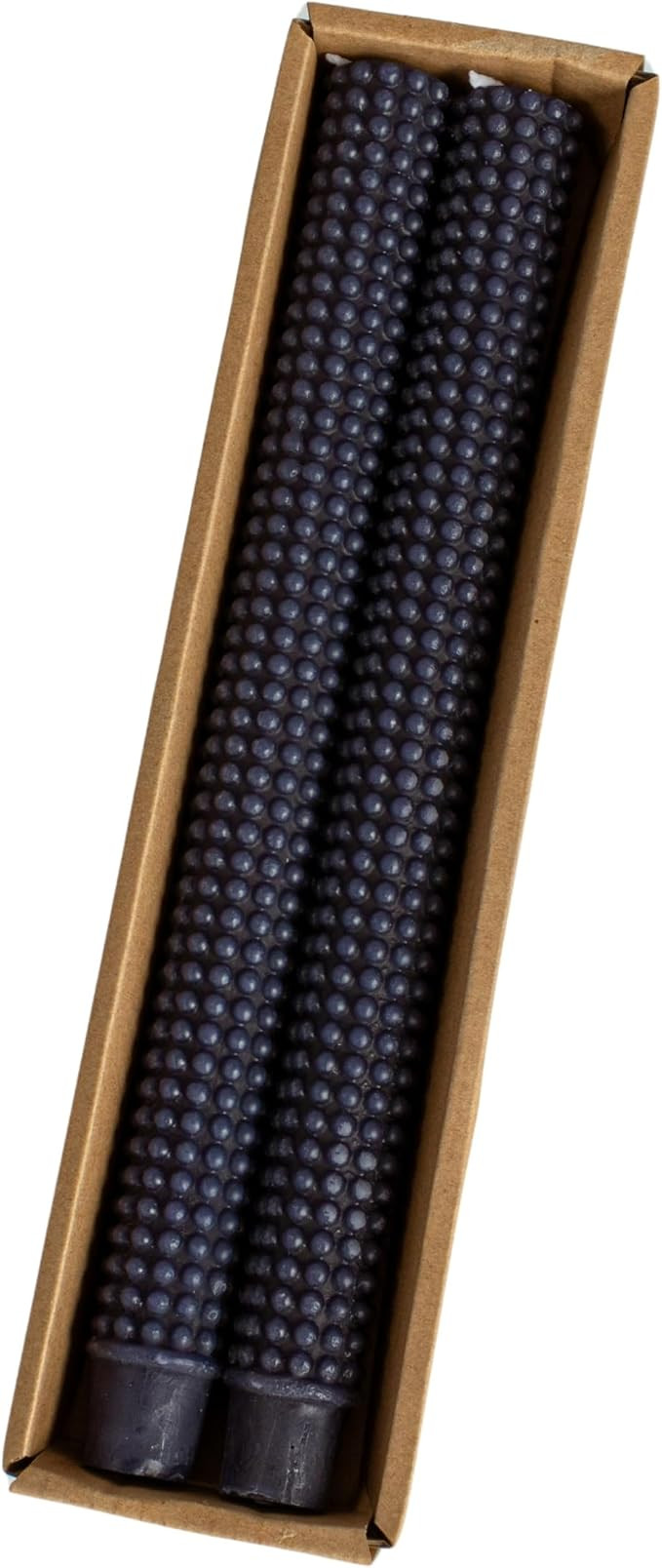 Creative Co-Op Hobnail Taper Candles in Box, Navy Blue, Set of 2 | Amazon (US)