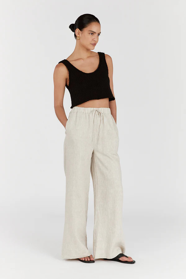 GINA NATURAL LINEN WAIST PANT | DISSH