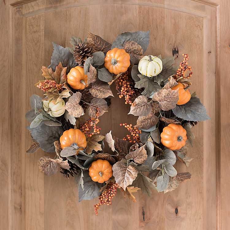 Pumpkins and Eucalyptus Leaves Wreath | Kirkland's Home